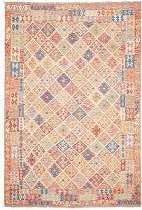 Tappeto Kilim Geometrico Arancione Beige 203x301 Cm