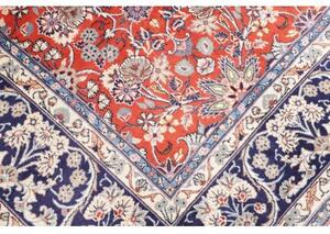 Tappeto Kashan Floreale Rosso Blu Scuro 197x295 Cm