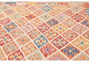 Tappeto Kilim Geometrico Arancione Beige 203x301 Cm