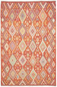Tappeto Kilim Geometrico Ruggine Multicolore 197x305 Cm