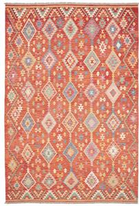 Tappeto Kilim Geometrico Rosso Mattone Multicolore 201x300 Cm