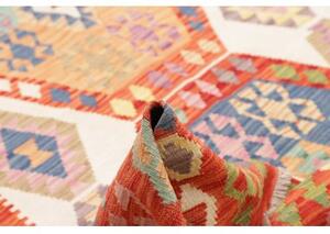 Tappeto Kilim Geometrico Rosso Ruggine Avorio 211x290 Cm