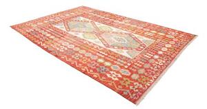 Tappeto Kilim Geometrico Rosso Mattone Avorio 210x301 Cm