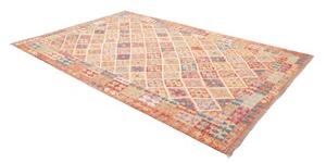 Tappeto Kilim Geometrico Arancione Beige 203x301 Cm