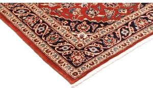 Tappeto Kashan Fine Medaglione Floreale Rosso Mattone Blu Scuro 100x148 Cm