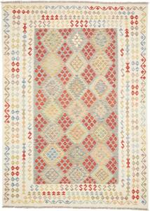 Tappeto Kilim Geometrico Grigio Avorio 207x292 Cm