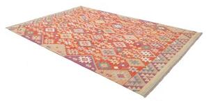 Tappeto Kilim Stilizzato Rosso Mattone Multicolore 201x296 Cm