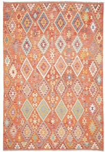 Tappeto Kilim Geometrico Terracotta Giallo 203x298 Cm