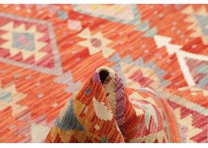Tappeto Kilim Geometrico Rosso Beige 202x298 Cm
