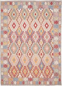 Tappeto Kilim Geometrico Rosso Beige 169x248 Cm