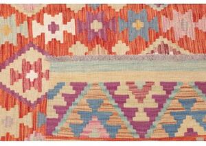 Tappeto Kilim Stilizzato Rosso Mattone Multicolore 201x296 Cm