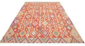 Tappeto Kilim Stilizzato Rosso Mattone Multicolore 201x296 Cm