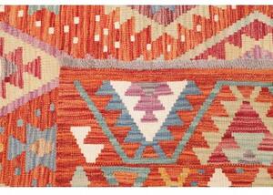 Tappeto Kilim Geometrico Rosso Beige 202x298 Cm