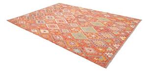 Tappeto Kilim Geometrico Terracotta Giallo 203x298 Cm