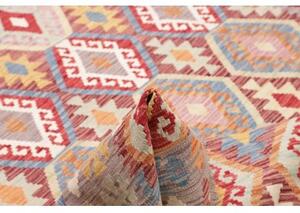Tappeto Kilim Geometrico Rosso Beige 169x248 Cm