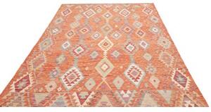 Tappeto Kilim Geometrico Arancione Multicolore 198x288 Cm