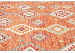 Tappeto Kilim Geometrico Arancione Multicolore 198x288 Cm