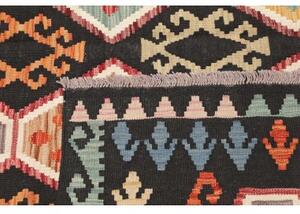 Tappeto Kilim Geometrico Nero Multicolore 200x290 Cm