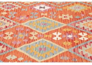 Tappeto Kilim Geometrico Terracotta Giallo 203x298 Cm