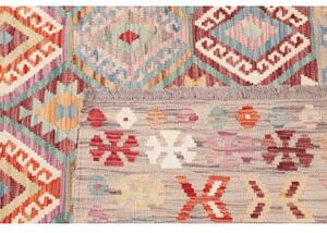 Tappeto Kilim Geometrico Grigio Multicolore 203x291 Cm