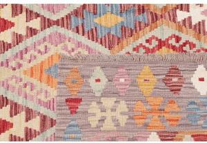 Tappeto Kilim Geometrico Rosso Beige 169x248 Cm