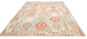 Tappeto Kilim Stilizzato Verde Salvia Multicolore 244x303 Cm