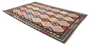 Tappeto Kilim Geometrico Nero Multicolore 200x290 Cm