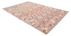 Tappeto Kilim Geometrico Grigio Multicolore 203x291 Cm