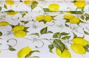 Tessuto al metro - tela cotone tovagliata - Limone, alt. 140 cm