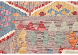Tappeto Kilim Stilizzato Grigio Multicolore 205x305 Cm