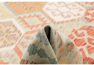 Tappeto Kilim Stilizzato Verde Salvia Multicolore 244x303 Cm