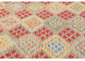 Tappeto Kilim Geometrico Grigio Avorio 207x292 Cm