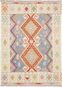 Tappeto Kilim Geometrico Azzurro Avorio 156x211 Cm