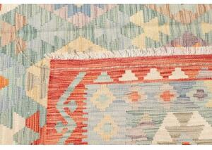Tappeto Kilim Geometrico Verde Acquamarina Arancione 198x296 Cm