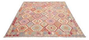 Tappeto Kilim Geometrico Grigio Multicolore 179x243 Cm