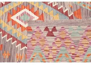 Tappeto Kilim Geometrico Grigio Multicolore 150x198 Cm