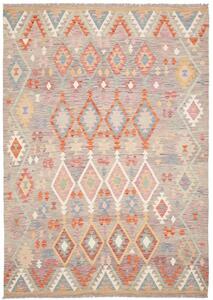 Tappeto Kilim Geometrico Grigio Tortora Multicolore 155x198 Cm