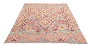 Tappeto Kilim Geometrico Grigio Multicolore 150x198 Cm