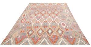 Tappeto Kilim Geometrico Grigio Tortora Multicolore 155x198 Cm