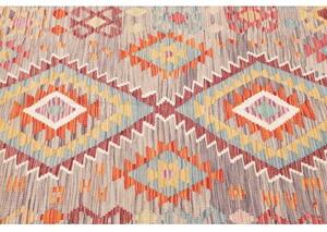 Tappeto Kilim Geometrico Grigio Multicolore 150x198 Cm