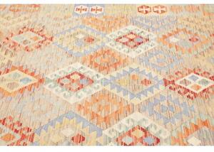Tappeto Kilim Geometrico Arancione Beige 178x253 Cm
