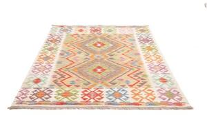 Tappeto Kilim Geometrico Beige Arancione 148x192 Cm