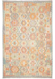Tappeto Kilim Geometrico Azzurro Arancione 192x289 Cm