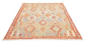 Tappeto Kilim Geometrico Arancione Beige 178x253 Cm