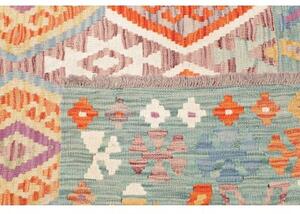 Tappeto Kilim Stilizzato Verde Salvia Arancione 180x250 Cm