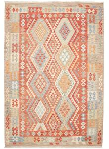 Tappeto Kilim Geometrico Mattone Arancione 209x298 Cm