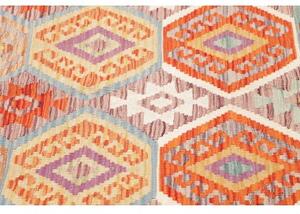 Tappeto Kilim Stilizzato Verde Salvia Arancione 180x250 Cm
