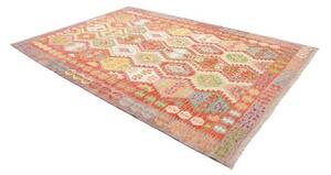 Tappeto Kilim Geometrico Arancione Multicolore 212x306 Cm