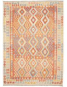 Tappeto Kilim Geometrico Terracotta Arancione 210x295 Cm