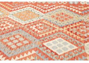 Tappeto Kilim Geometrico Mattone Arancione 209x298 Cm